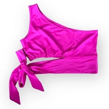 Women's NWT Hot Pink One Shoulder Wrap Crop Top