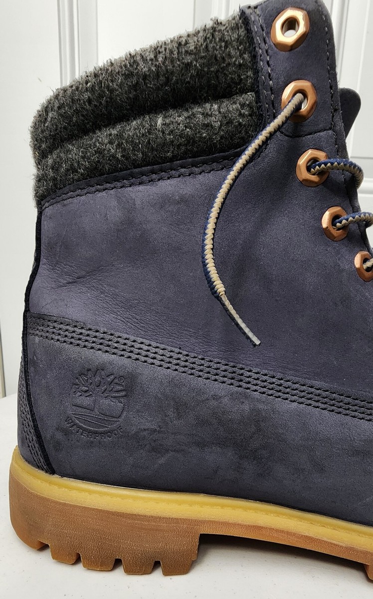 Timberland Premium 6-Inch Waterproof Boots in a blue suede colorway size 13 Timberland 6-Inch Premium Waterproof Navy Blue Suede Boots  main image 2