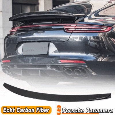 Fits Porsche Panamera 2017-2021 Carbon Fiber Rear Spoiler Lip Rear Bumper
