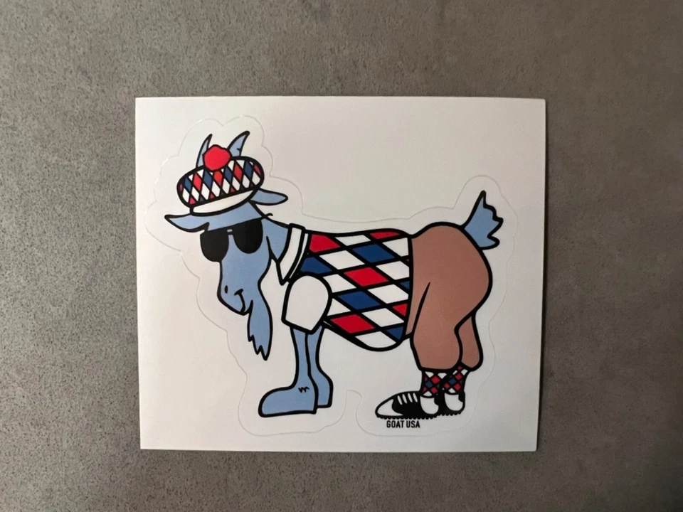 GOAT USA Golfer Goat Sticker. Single Sticker. Brand New.
