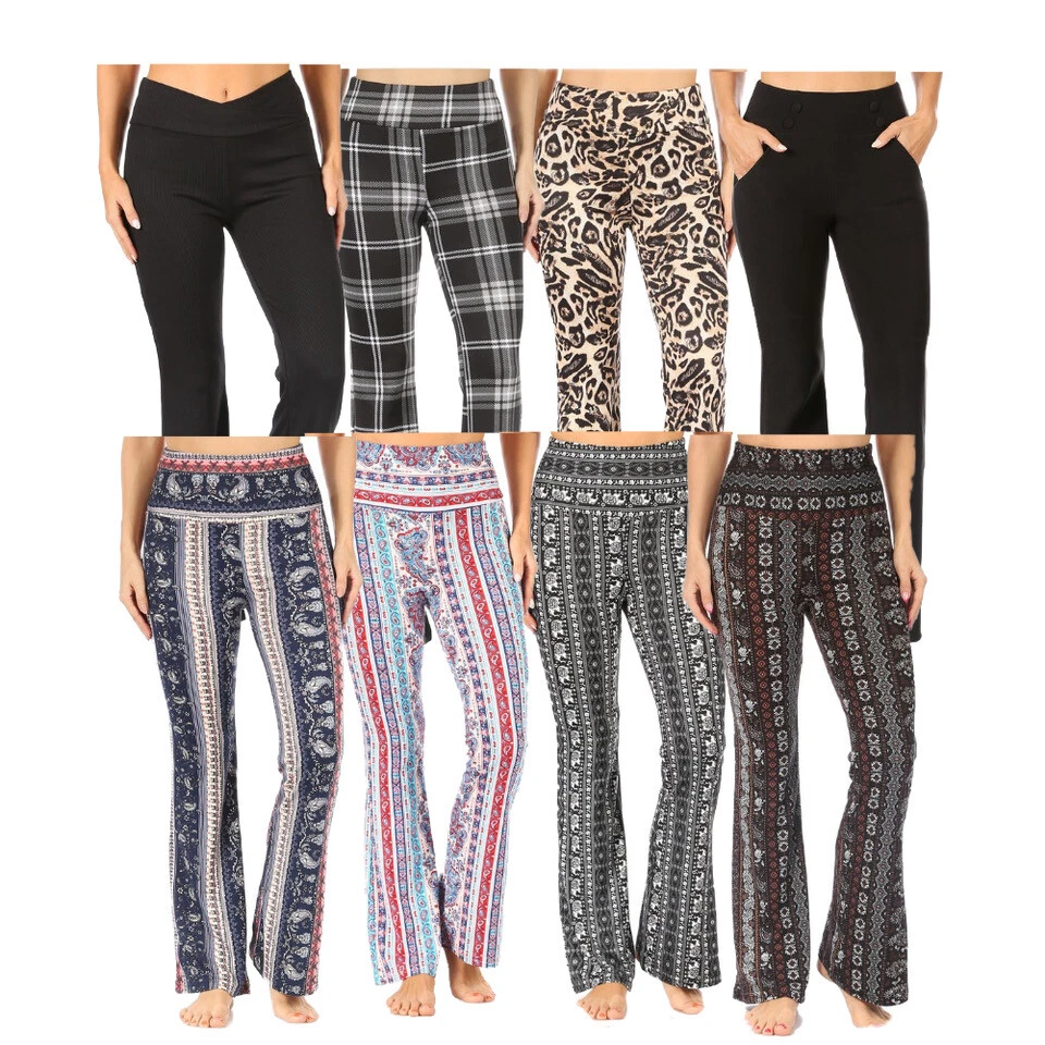 Chandly Women's Pants Flare High Waisted Casual Palazzo Bottoms