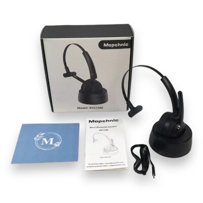Mopchnic KH113M Black Wireless On the Ear Mono Bluetooth Headset With Manual