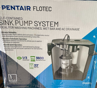NOS Flotec FPZS33LTS Sink Drainage Pump System, 1/3 Hp 115V