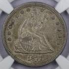 1877-S 25c Seated Liberty Quarter - NGC AU 50