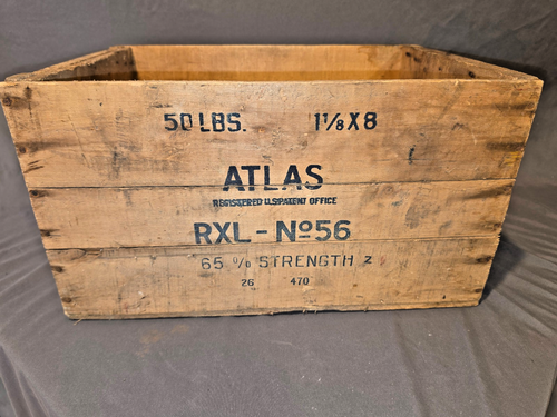 CASSA VINTAGE ATLAS POWDER COMPANY LEGNO ALTO ESPLOSIVO WILMINGTON DE - Foto 2 di 3