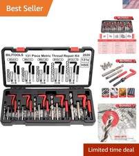 Durable 131-Piece Helicoil Thread Repair Kit - Ideal for M5-M12 Applications