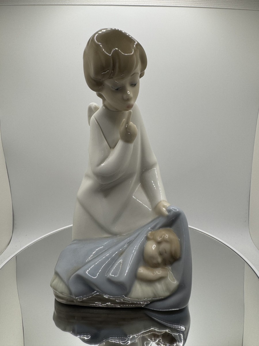 置物 Lladro Angel With Accordion Lladro Figurine Angel With Accordion #1323 - Etsy