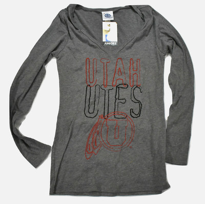 Fahrenheit 212 Juniors NCAA University of Utah Utes Gray Shirt NWT M, L, XL