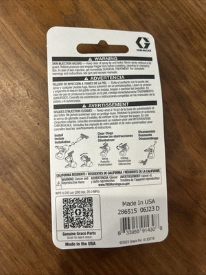 GRACO 286515 RAC 5 Airless Paint Spray Tip 515 Reversible Switch