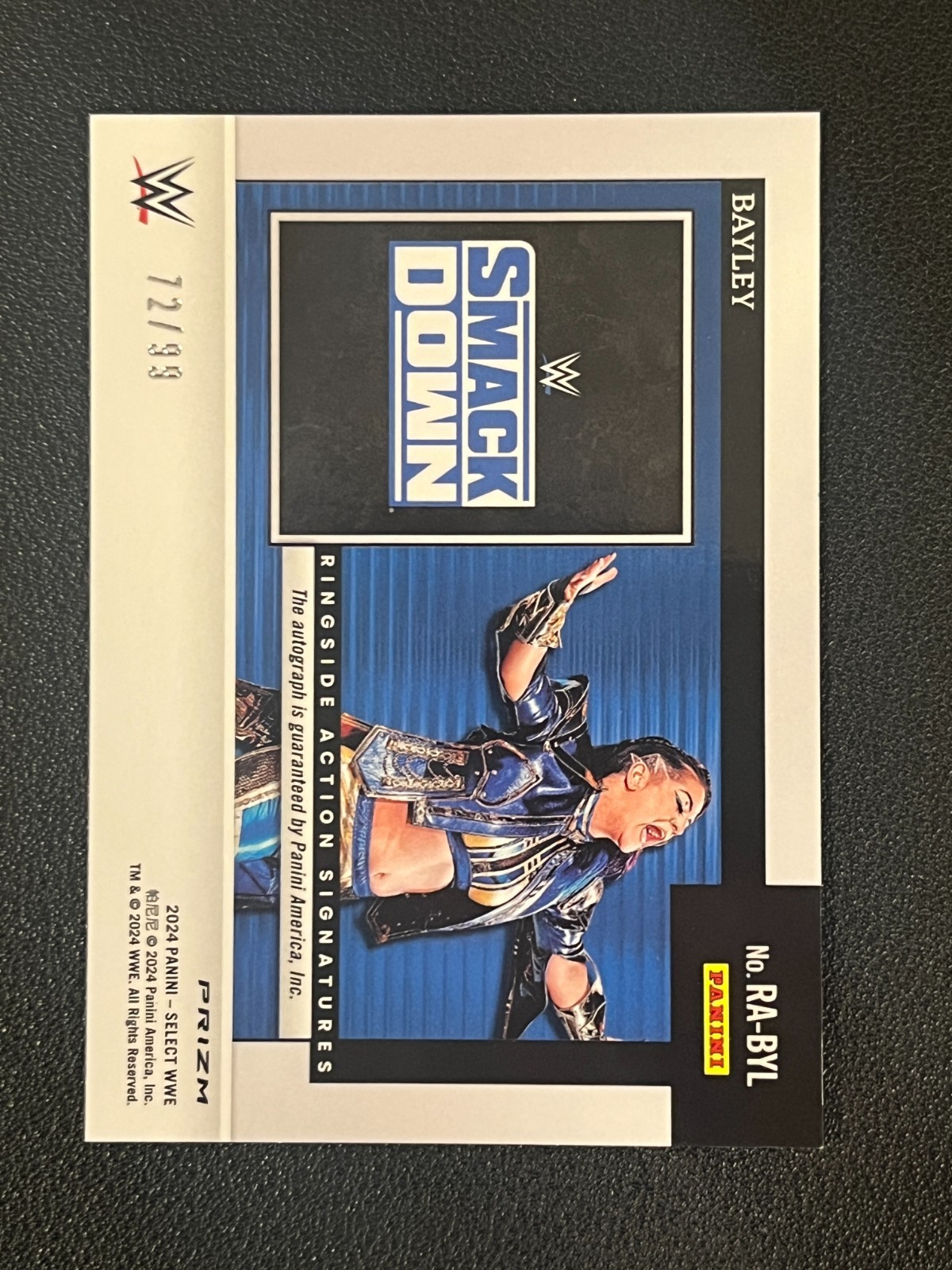 Bayley 2024 Select WWE Auto Red Ringside Action /99 RA-BYL  view 2