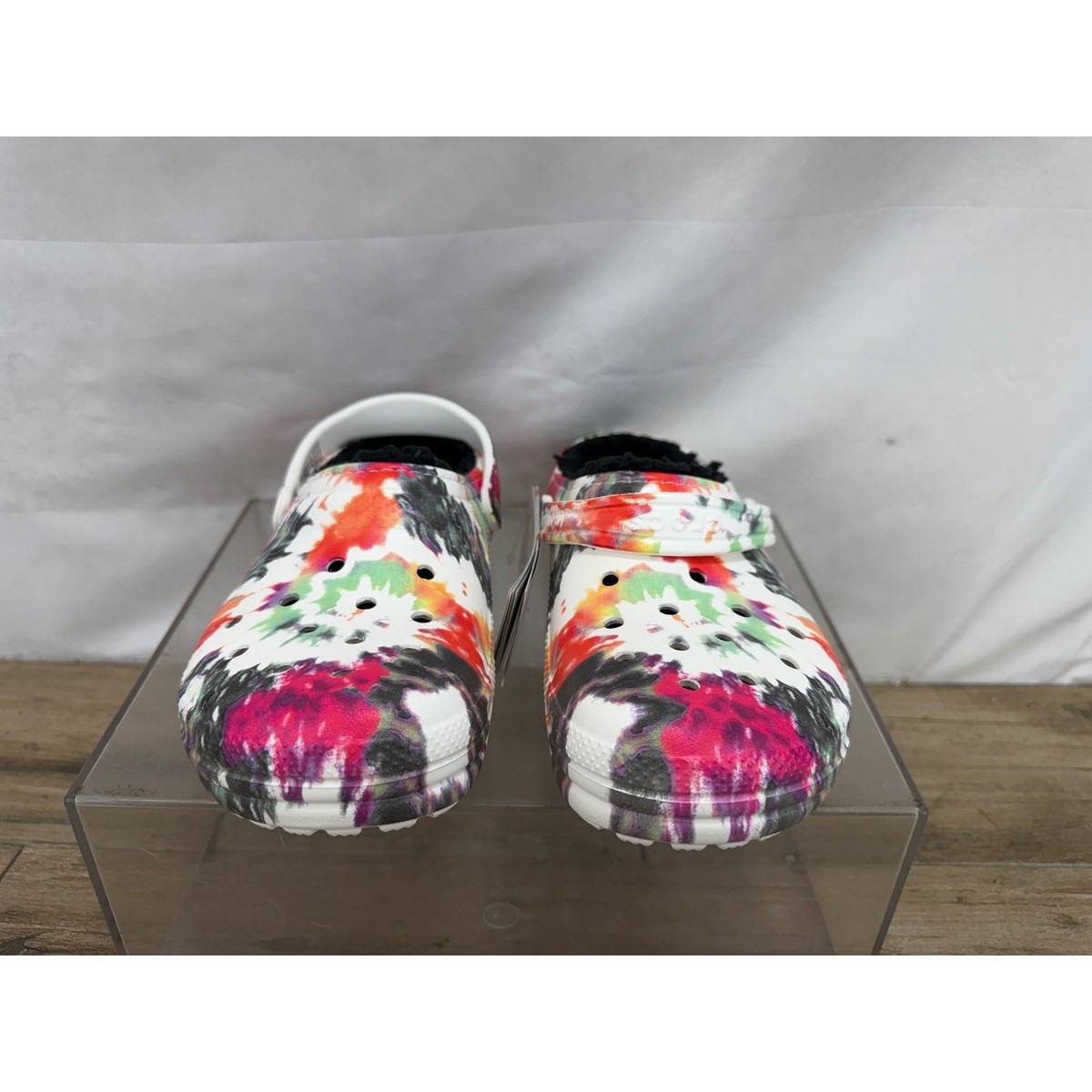 Crocs Classic Lined Tie-Dye Graphic Clogs Multi Color White 