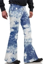 70s Disco Bell Bottom Jeans for Men Vintage Retro Denim Pants Stretch Fit