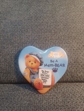 Enesco Cherished Teddies Club Be A Mem-Bear Pin Heart Shaped The Town Tattler...