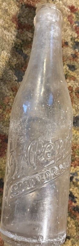 Vintage Dr Pepper Bottle Clear Embossed Waco Tx 