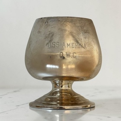 USS America WM Rogers Silverplate Brandy Sniffer Engraved O.W.C.