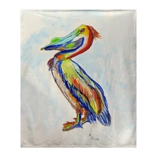 Betsy Drake Sylvester Pelican Fleece Blanket