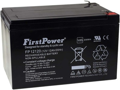 FirstPower Blei-Gel Akku für Peg Perego / Notstromversorgung (USV) 12Ah 12V VdS 