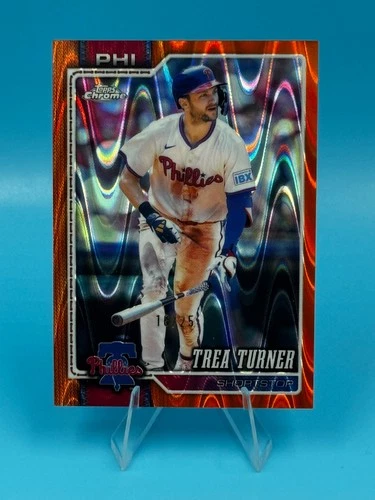 2026 Topps Chrome Trea Turner Orange Raywave Refractor #16/25 Phillies
