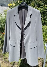 Super-elegant greeny-grey longline jacket by Marilyn Anselm for Hobbs, UK8