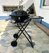 KESSER Elektro-Kugelgrill schwarz mit Rollen, Arbeitsfläche & Deckelthermometer