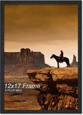 12x17 Picture Frame, Black Engineered Wood Frame for 12 x 17 Inch Picture Poster