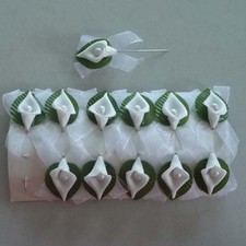 Hochzeitsanstecker Gästeanstecker Bräutigam Trauzeugen Anstecker 12x Calla Weiß