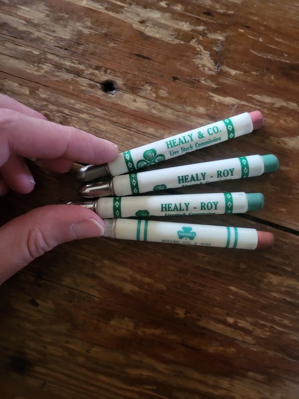 Lot of vintage Shamrock Oil advertisement bullet pencils Wichita KS Healy-Roy