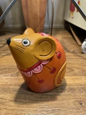 Pride Creations Mouse Piggy Bank | Paper Mache Japanese Money Box 1970s 1960s 