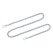 Purse Strap, 39" Leather for Shoulder and Cross Body Strap Sky Blue, Silver 