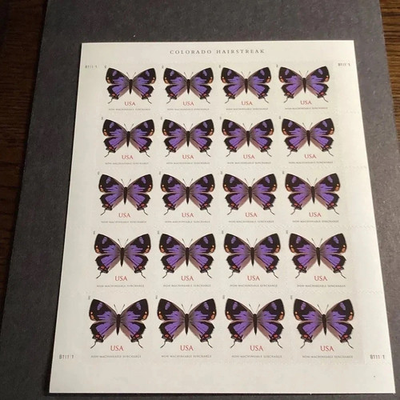 #ad 2021 Purple Butterfly Stamps 5 sets 20 stamps per set 100 stamps in total $26.99