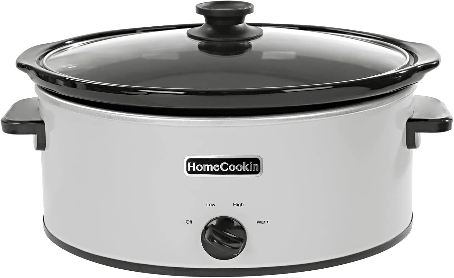 7Qt Oval Slow Cooker Manual 3-Setting White Stainless Steel Warmer