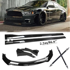 Front Bumper Lip Body Kit Spoiler Side Skirt Rear Lip For Dodge Charger R/T GT