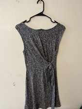 LOFT Gray Polka Dot Dress XS Sleeveless Women