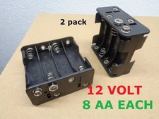 BATTERY HOLDER for 8 AA (12 volt) w/9~volt QUICK CONNECT (2 PK) BRAND NEW!!