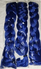 3 Pack Deep Blue Braids Jumbo Hair Extension 24 inches For Daily Use Party Hall