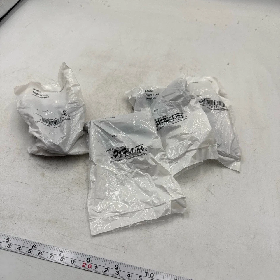 Midwest Fastener Corp Hinge 4 Pack Zinc Plated 84312 Right Left Pivot Steel Door - Image 3 of 4