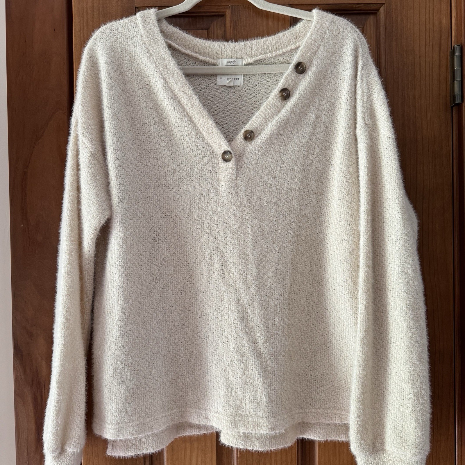 Blu Pepper Cozy Life Pullover Button Sweater Wome… - image 1