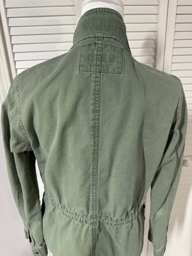 Merona Jacket Size Medium Green Military, Canvas Windbreaker, Pockets Women’s - Picture 7 of 11