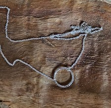 Handmade Sterling Silver Sparkle Circle, Karma, Infinity Necklace/ Choker