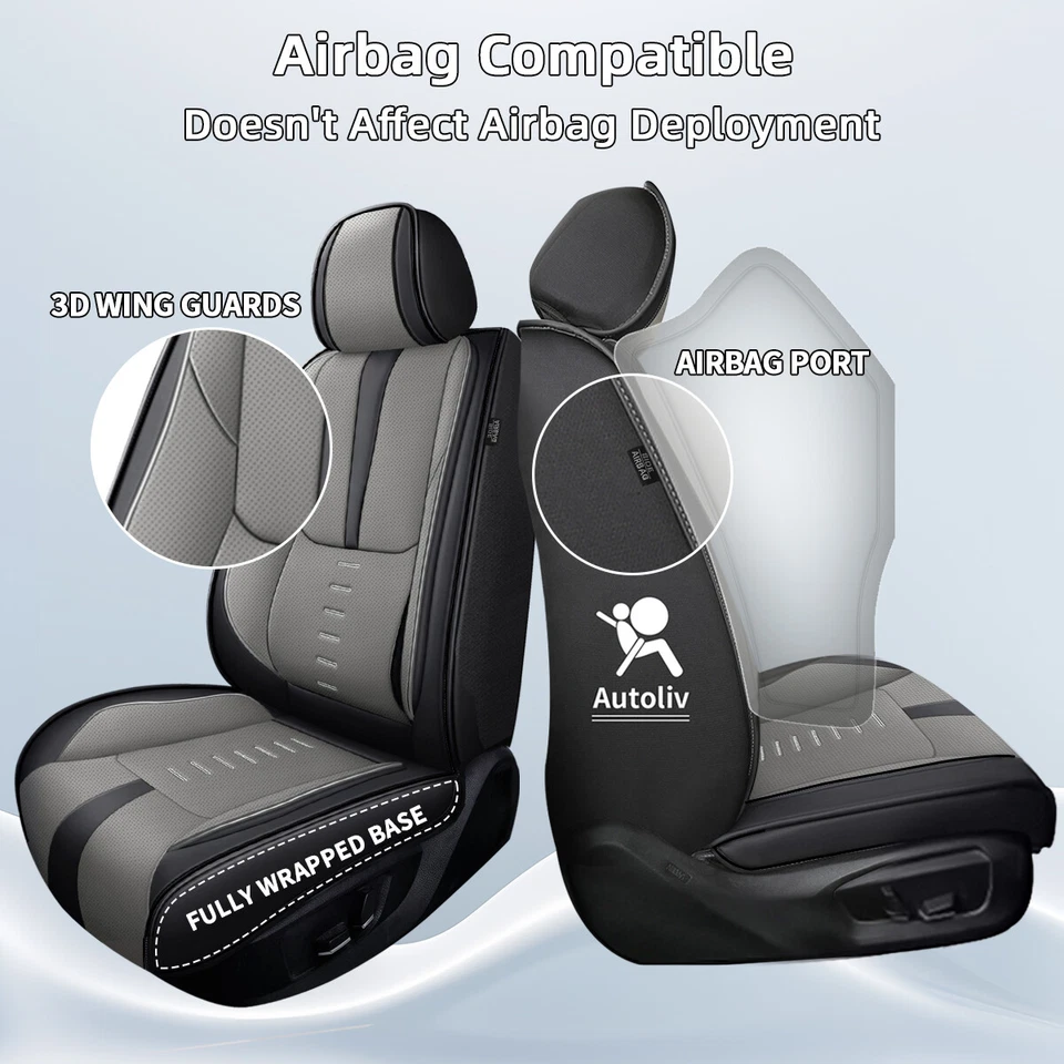Car 5-Seat Covers Full Set Faux Leather Protector Pad For Volvo S40 2004-2011 Foto 3 de 4