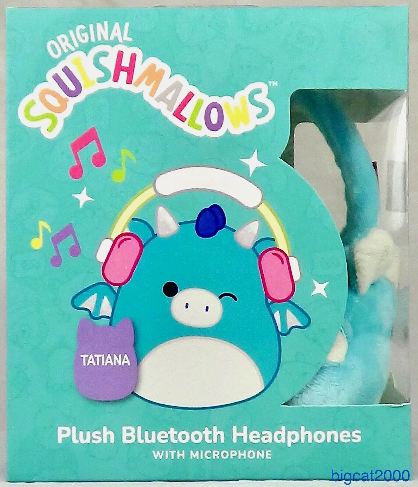 Squishmallows Tatiana Plush Headphones & Microphone Wireless Bluetooth USB Charg