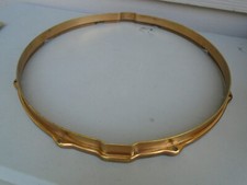VINTAGE 1920's LEEDY ELITE BROADWAY 14" SNARE DRUM BOTTOM RIM NOBBY GOLD-VG