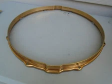 VINTAGE 1920's LEEDY ELITE BROADWAY 14" SNARE DRUM BOTTOM RIM NOBBY GOLD-VG!