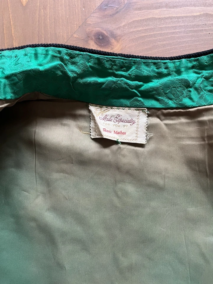 Disfraz de geisha japonesa vintage años 60 2 piezas verde hecho a mano Halloween Foto 4 de 4