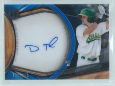 DUSTIN FOWLER 2018 TOPPS TRIBUTE ON CARD AUTO BLUE ROOKIE RC #D 139/150