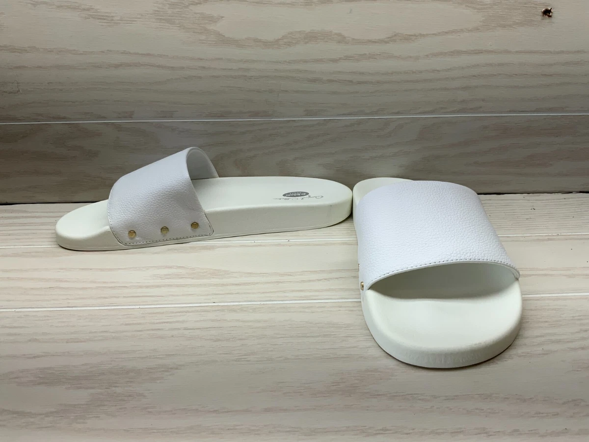 Dr. Scholls Pisces Leather Slides Women s Size 11M White MSRP