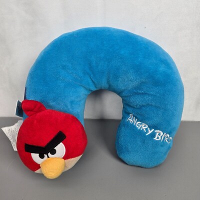 Licensed Rovio Embroidered 11'' Angry Birds Red Bird Plush Neck Travel Pillow