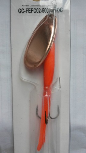 PAQUETE DE 5 SEÑUELOS 21g VOLADORES C PLATA ORO COOPER HOJA SPINNER SALMÓN FEFC02 - Imagen 2 de 22