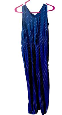 Gap Kids Romper Jumpsuit Blue White polka dot print sz XXL 13 Years