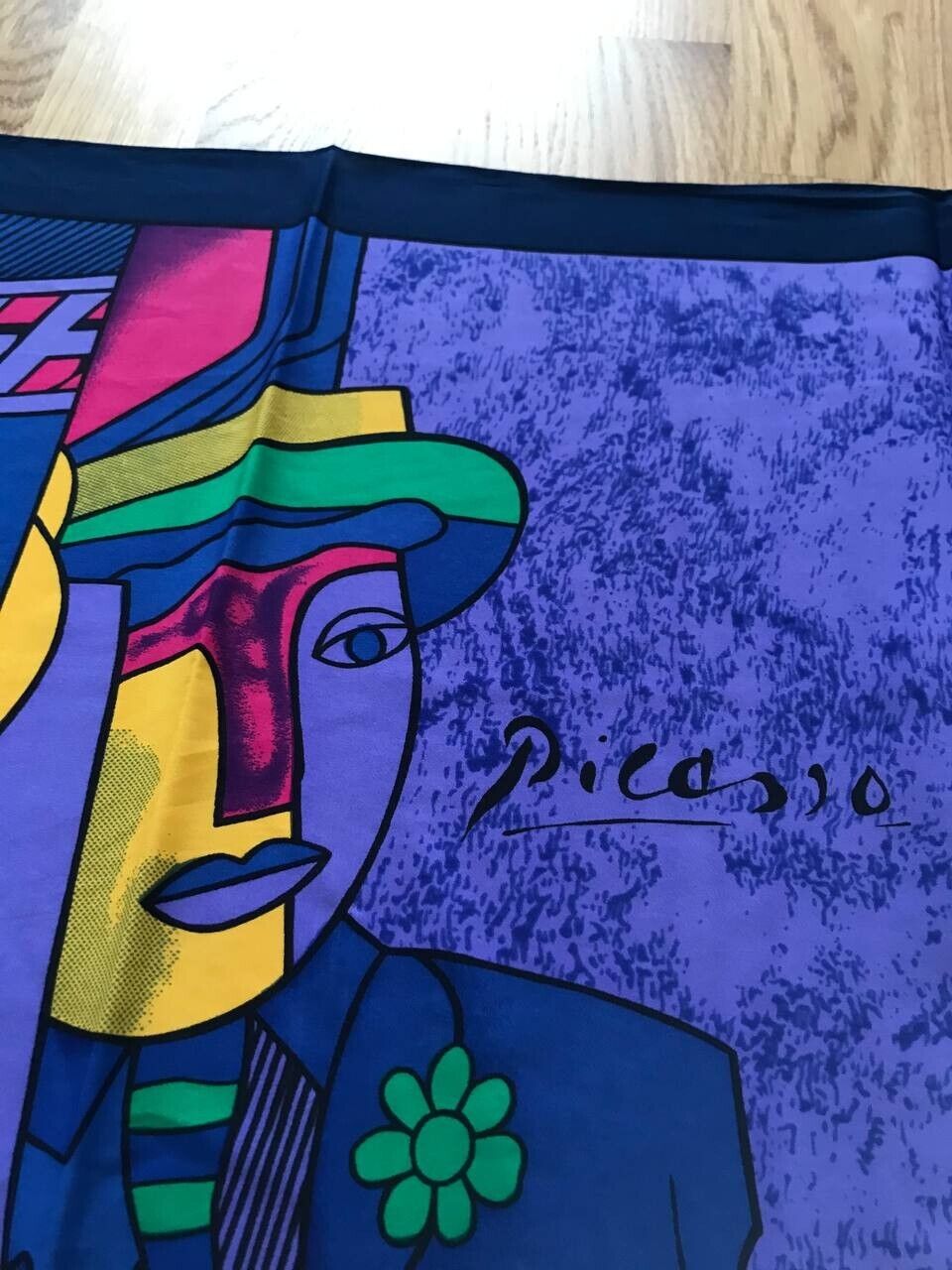 Vintage Picasso Multicolor Print 100% Silk Scarf - image 5